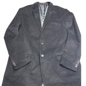 Adolfo Mens‎ Black Corduroy Blazer Jacket 48L Long Classic Business Casual